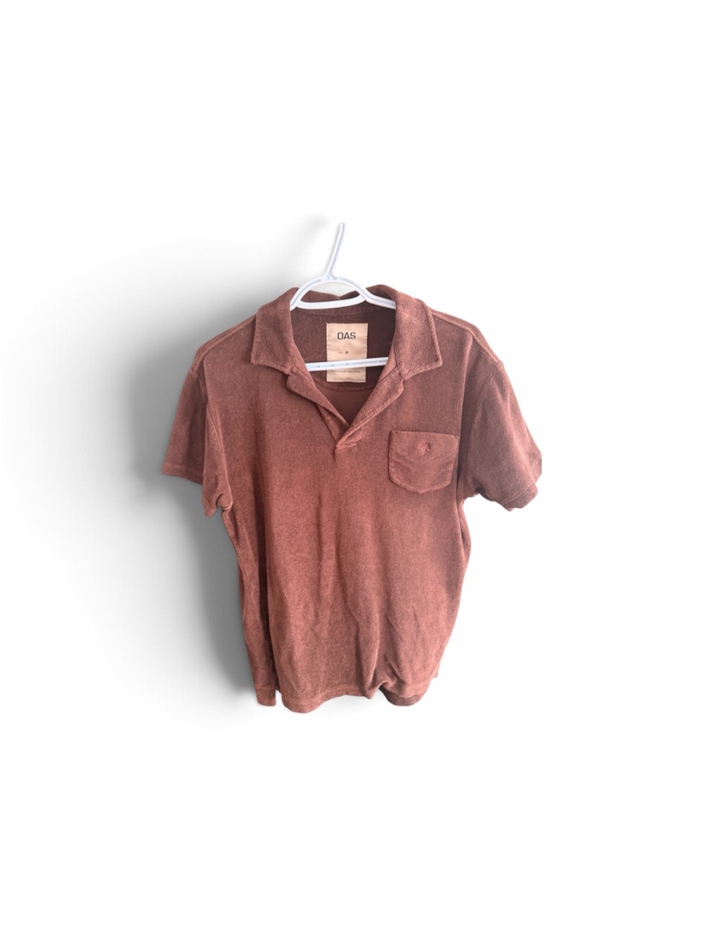OAS’s Dusty Plum Polo Terry Shirt, Mens Medium